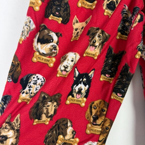 Nick & Nora Flannel Dog Breeds Milk Bone Pajama Set Red Kid's Size Large 10/12 - Picture 6 of 16